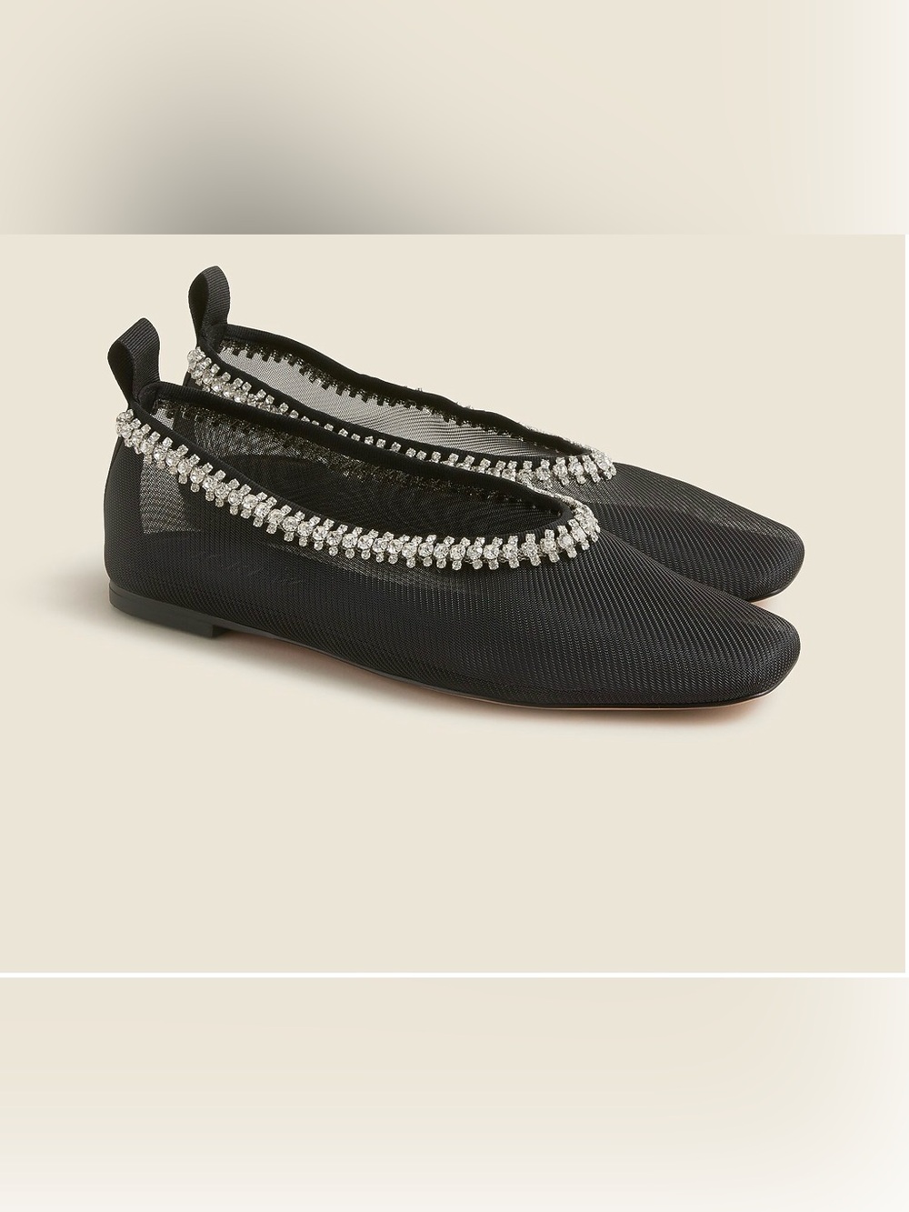 J. Crew Rhinestone Mesh Ballet Flats
